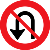 Turning around prohibited (U-turn).