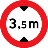 Vehicles higher than indicated prohibited.