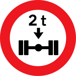 Fahrzeuge über zulässiger Achslast verboten.