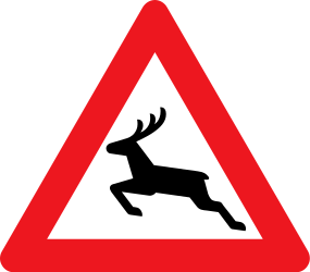 Warning for crossing deer.