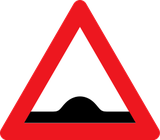 Warning for a speed bump.