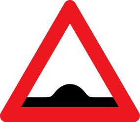 Warning for a speed bump.
