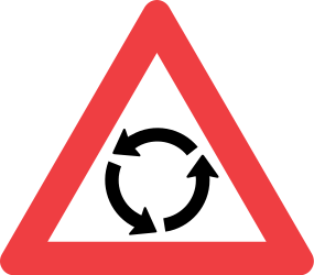 Warning for a roundabout.