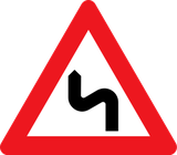 Warning for a double curve, first left then right.