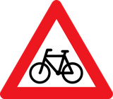Warning for cyclists.
