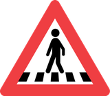 Warning for a pedestrian crossing.