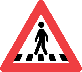 Warning for a pedestrian crossing.