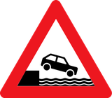 Warning for a quayside or riverbank.