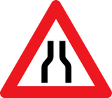 Warning for a road narrowing.