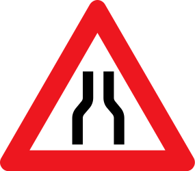 Warning for a road narrowing.