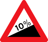 Warning for a steep ascent.