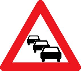 Warning for traffic queues.