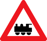 Warning for a railway crossing without barriers.