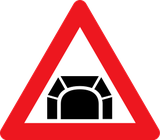 Warning for a tunnel.