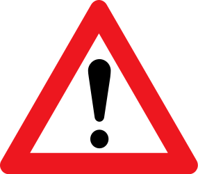 Warning for a danger with no specific traffic sign.