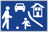 Start of a residential area.