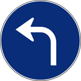 Turning left mandatory.