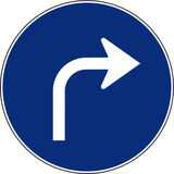 Turning right mandatory.