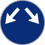 Pass obstacle on either side.