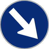 Pass obstacle on the right.