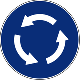 Mandatory roundabout direction.