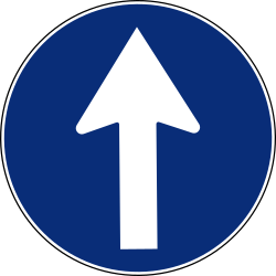 Rechtdoor rijden verplicht.