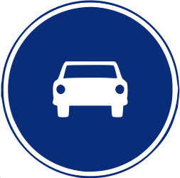 Verplichte rijstrook voor auto's.