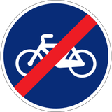 End of mandatory path for cyclists.