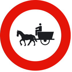Pferdefuhrwerke verboten.