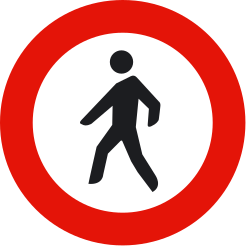 Pedestrians prohibited.