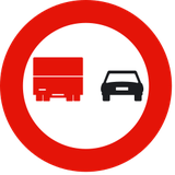 Overtaking prohibited for trucks.