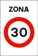 Start of a zone with speed limit.
