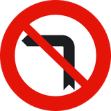 Turning left prohibited.