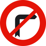 Turning right prohibited.