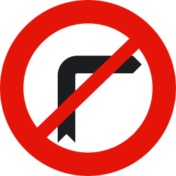 Rechtsabbiegen verboten.
