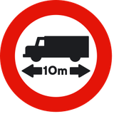 Vehicles longer than indicated prohibited.