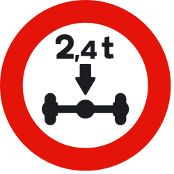 Fahrzeuge über zulässiger Achslast verboten.