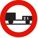 Trailers heavier than indicated prohibited.