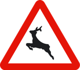 Warning for crossing deer.