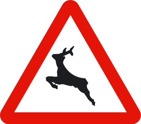 Warning for crossing deer.