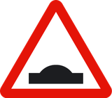 Warning for a speed bump.