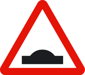 Warning for a speed bump.