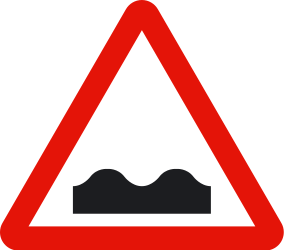Warning for a bad road surface.