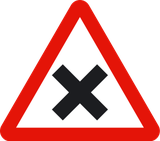 Warning for an uncontrolled crossroad.