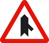 Warning for merging traffic from the right.