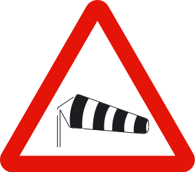 Warning for strong crosswinds.