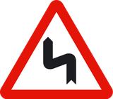 Warning for a double curve, first left then right.