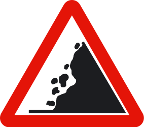 Warning for falling rocks.