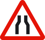 Warning for a road narrowing.