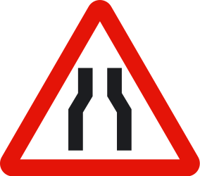 Warning for a road narrowing.